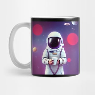 Astronaut Holding a Cup of Coffee - Astronaut Print Mug